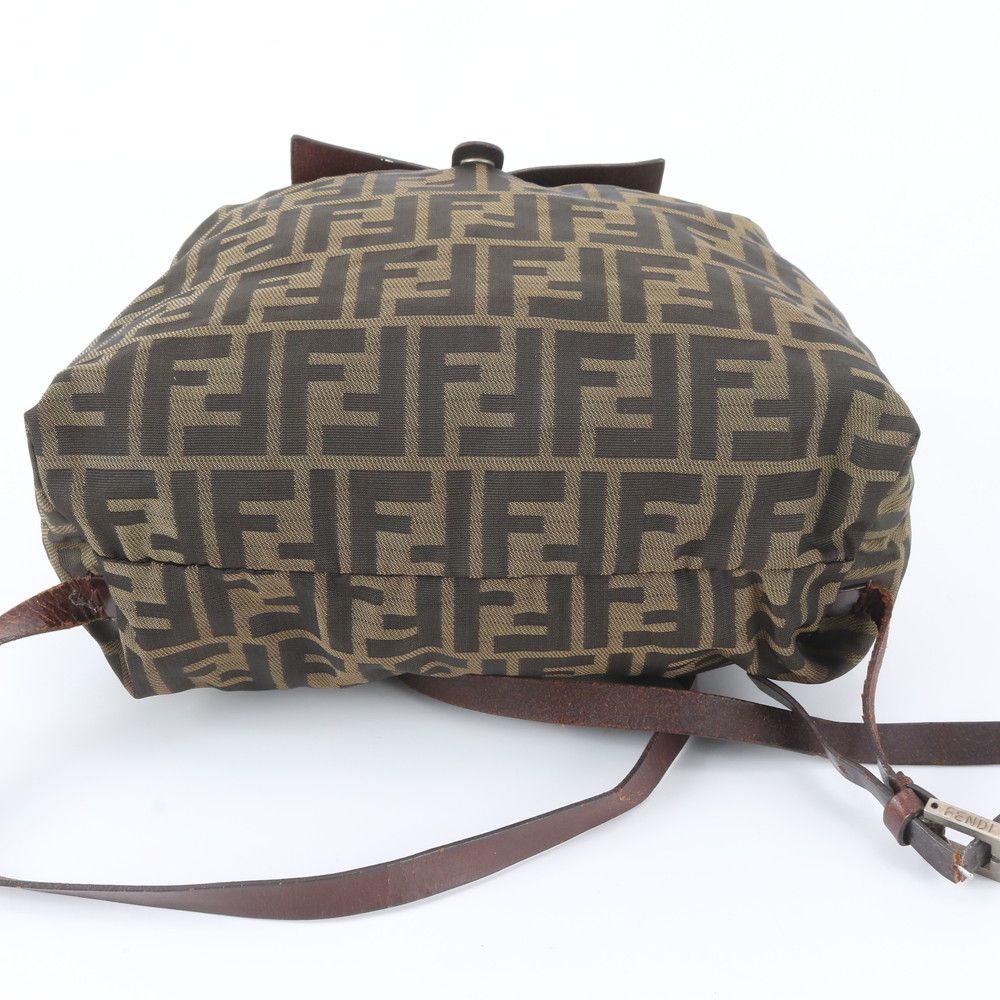 Fendi Zucca 71 Leather Backpack Shoulder Bag Brown — view 5