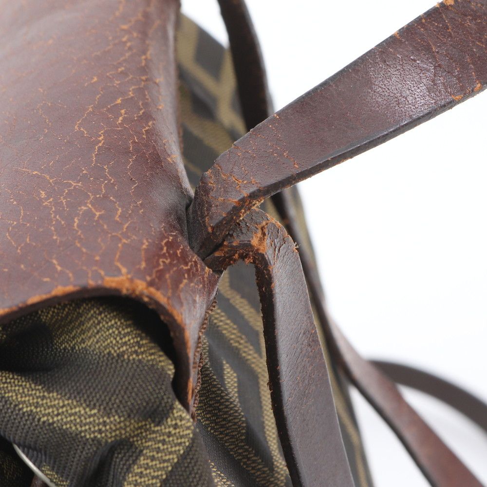 Fendi Zucca 71 Leather Backpack Shoulder Bag Brown — view 8