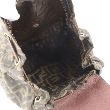 Fendi Zucca 71 Leather Backpack Shoulder Bag Brown — view 7