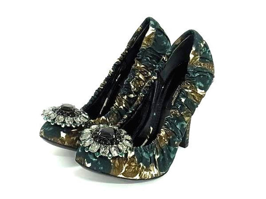 Dolce & Gabbana Canvas Pumps Shoes Green