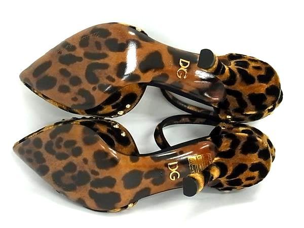 Dolce & Gabbana Rose Applique Leopard Velour Shoes Brown — view 4