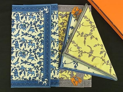 Hermes Chasse en Inde Indian Cotton Placemat Tablecloth Set