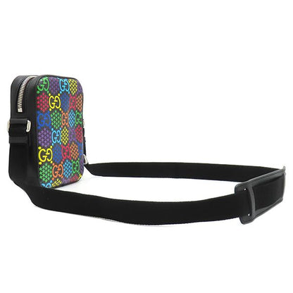 Gucci Shoulder Bag GG Supreme Canvas Leather Multicolor Black Silver — view 2