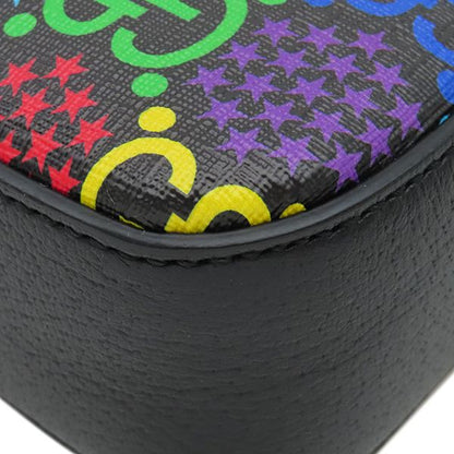 Gucci Shoulder Bag GG Supreme Canvas Leather Multicolor Black Silver — view 4