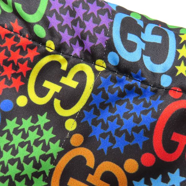 Gucci Shoulder Bag GG Supreme Canvas Leather Multicolor Black Silver — view 8