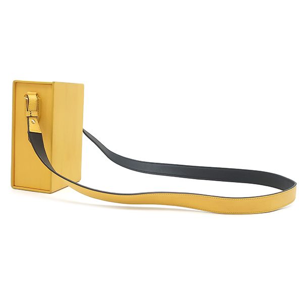 Fendi Shoulder Bag Box Leather Yellow Gold Box — view 2