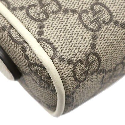 Gucci Shoulder Bag Ophidia GG Supreme Mini Canvas Leather White Ebony Gold — view 4