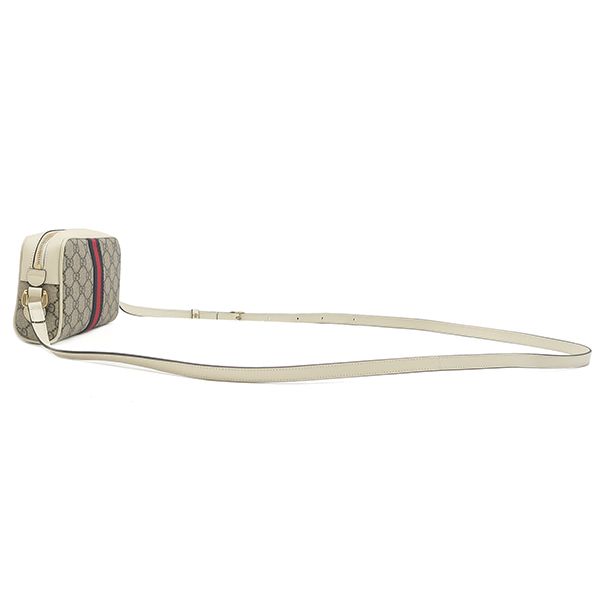 Gucci Shoulder Bag Ophidia GG Supreme Mini Canvas Leather White Ebony Gold — view 2