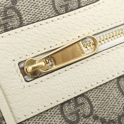 Gucci Shoulder Bag Ophidia GG Supreme Mini Canvas Leather White Ebony Gold — view 8
