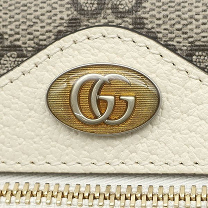 Gucci Shoulder Bag Ophidia GG Supreme Mini Canvas Leather White Ebony Gold — view 7