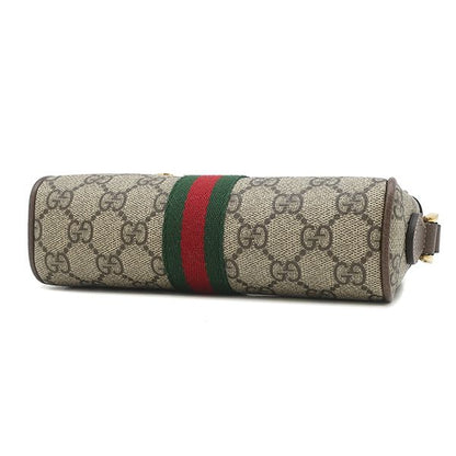 Gucci Shoulder Bag Ophidia GG Supreme Mini Canvas Leather Brown Ebony Gold — view 3