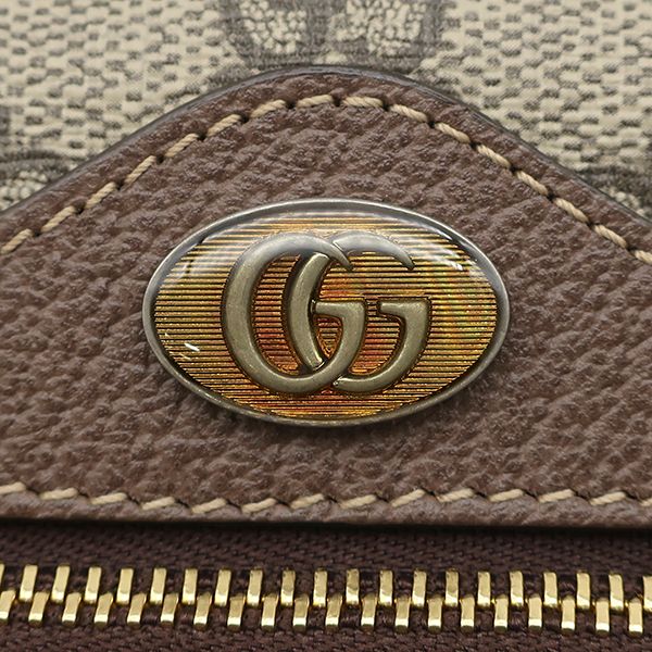 Gucci Shoulder Bag Ophidia GG Supreme Mini Canvas Leather Brown Ebony Gold — view 8