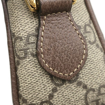 Gucci Shoulder Bag Ophidia GG Supreme Mini Canvas Leather Brown Ebony Gold — view 7