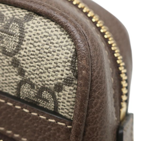 Gucci Shoulder Bag Ophidia GG Supreme Mini Canvas Leather Brown Ebony Gold — view 5