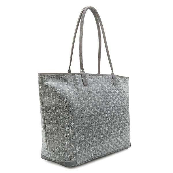 Goyard Tote Bag Artois MM Canvas Din Chevroche Gray Silver Herringbone — view 2