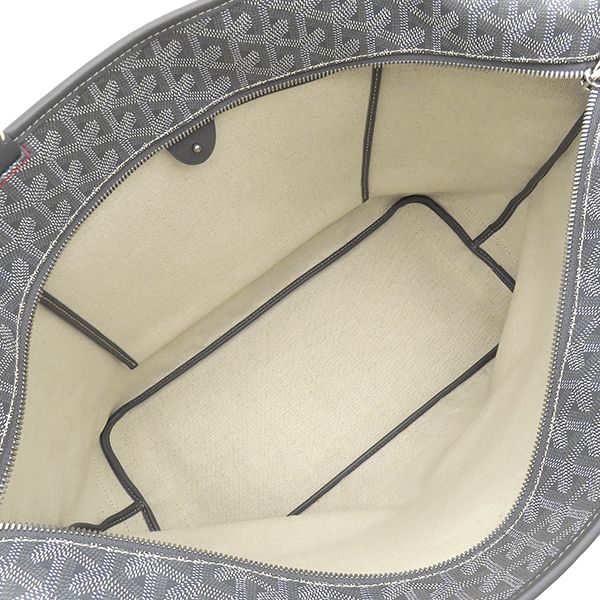 Goyard Tote Bag Artois MM Canvas Din Chevroche Gray Silver Herringbone — view 7