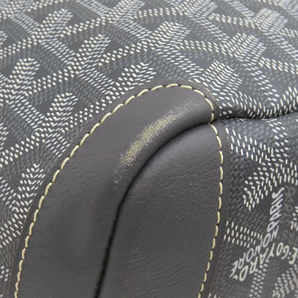 Goyard Tote Bag Artois MM Canvas Din Chevroche Gray Silver Herringbone — view 4