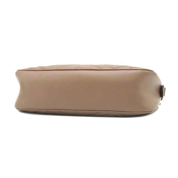 Gucci Shoulder Bag GG Marmont Small Leather Chevron Quilted Pink Beige Matte — view 3