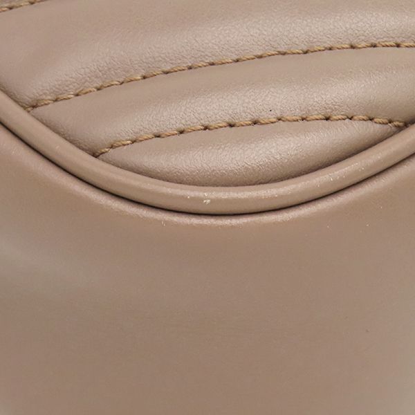 Gucci Shoulder Bag GG Marmont Small Leather Chevron Quilted Pink Beige Matte — view 4