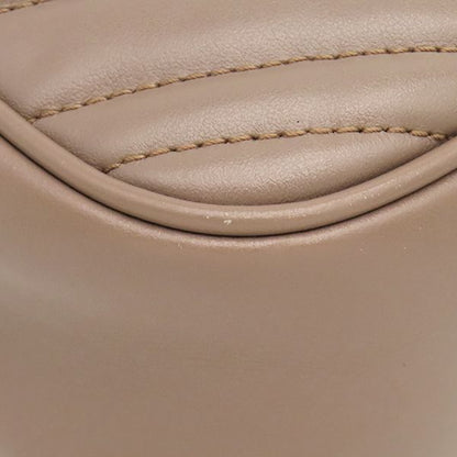 Gucci Shoulder Bag GG Marmont Small Leather Chevron Quilted Pink Beige Matte — view 4