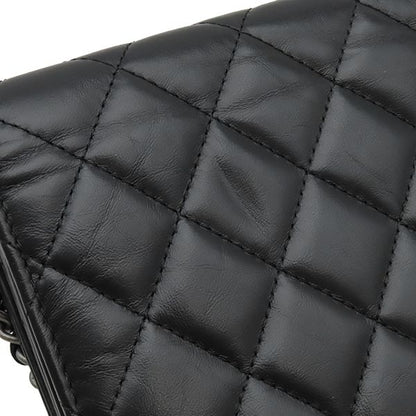 Chanel Chain Wallet Quilted 2.55 Leather Black Vintage Shoulder Bag 24 — view 5