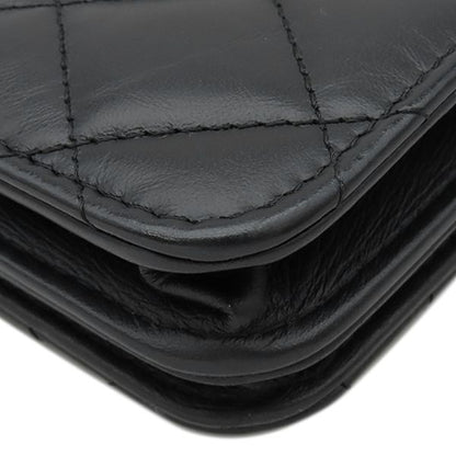 Chanel Chain Wallet Quilted 2.55 Leather Black Vintage Shoulder Bag 24 — view 4