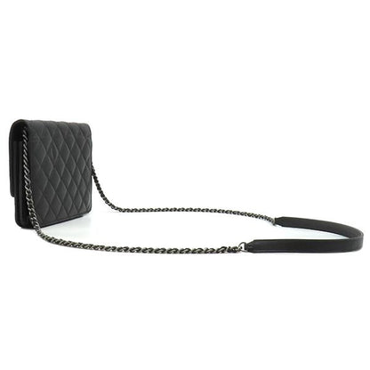 Chanel Chain Wallet Quilted 2.55 Leather Black Vintage Shoulder Bag 24 — view 2