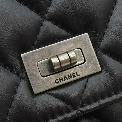 Chanel Chain Wallet Quilted 2.55 Leather Black Vintage Shoulder Bag 24 — view 6