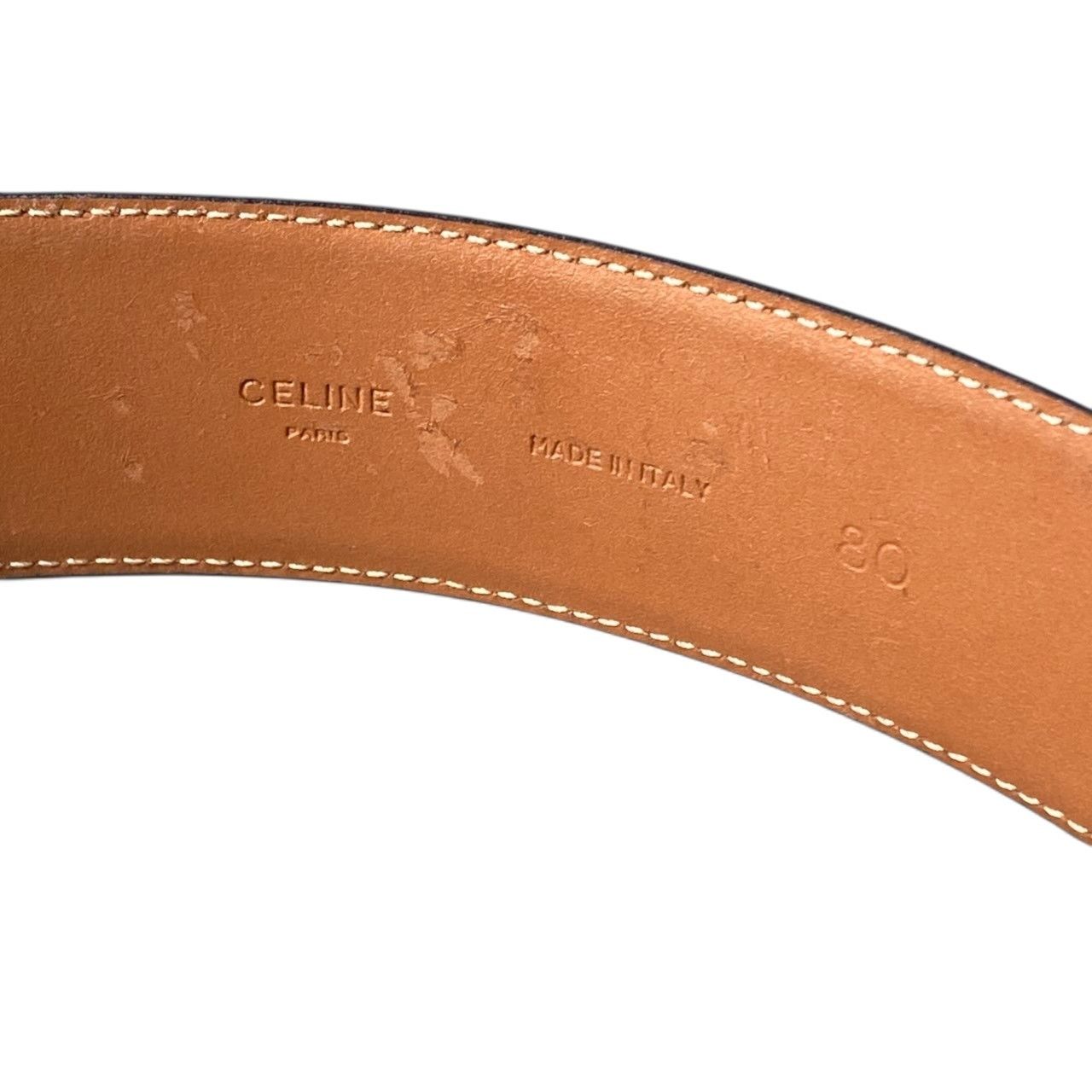 Celine Horsebit Gold Leather Belt 80 Light Brown — view 6