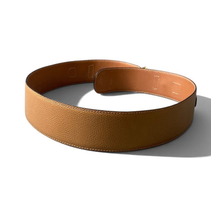 Celine Horsebit Gold Leather Belt 80 Light Brown — view 4