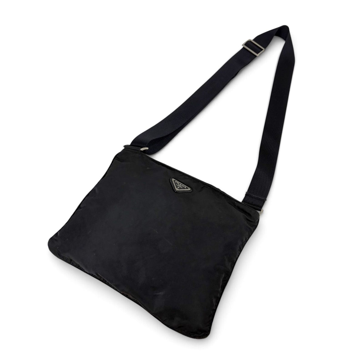 Prada Triangle Logo Cross Tessuto Nylon Black Crossbody