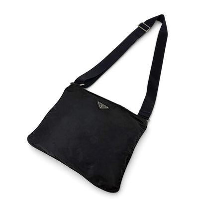 Prada Triangle Logo Cross Tessuto Nylon Black Crossbody