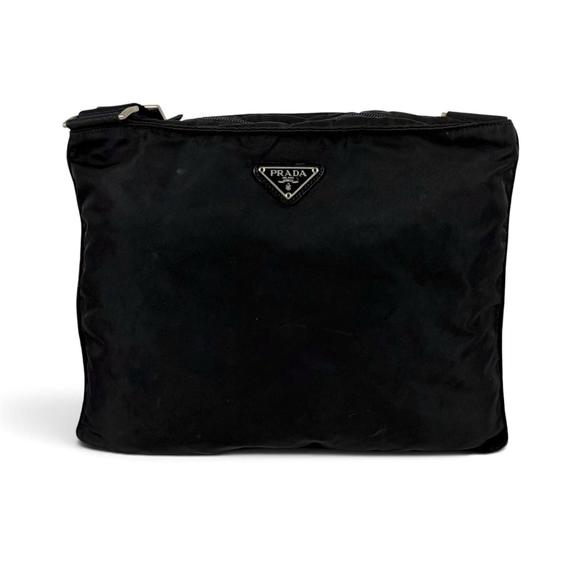 Prada Triangle Logo Cross Tessuto Nylon Black Crossbody — view 2