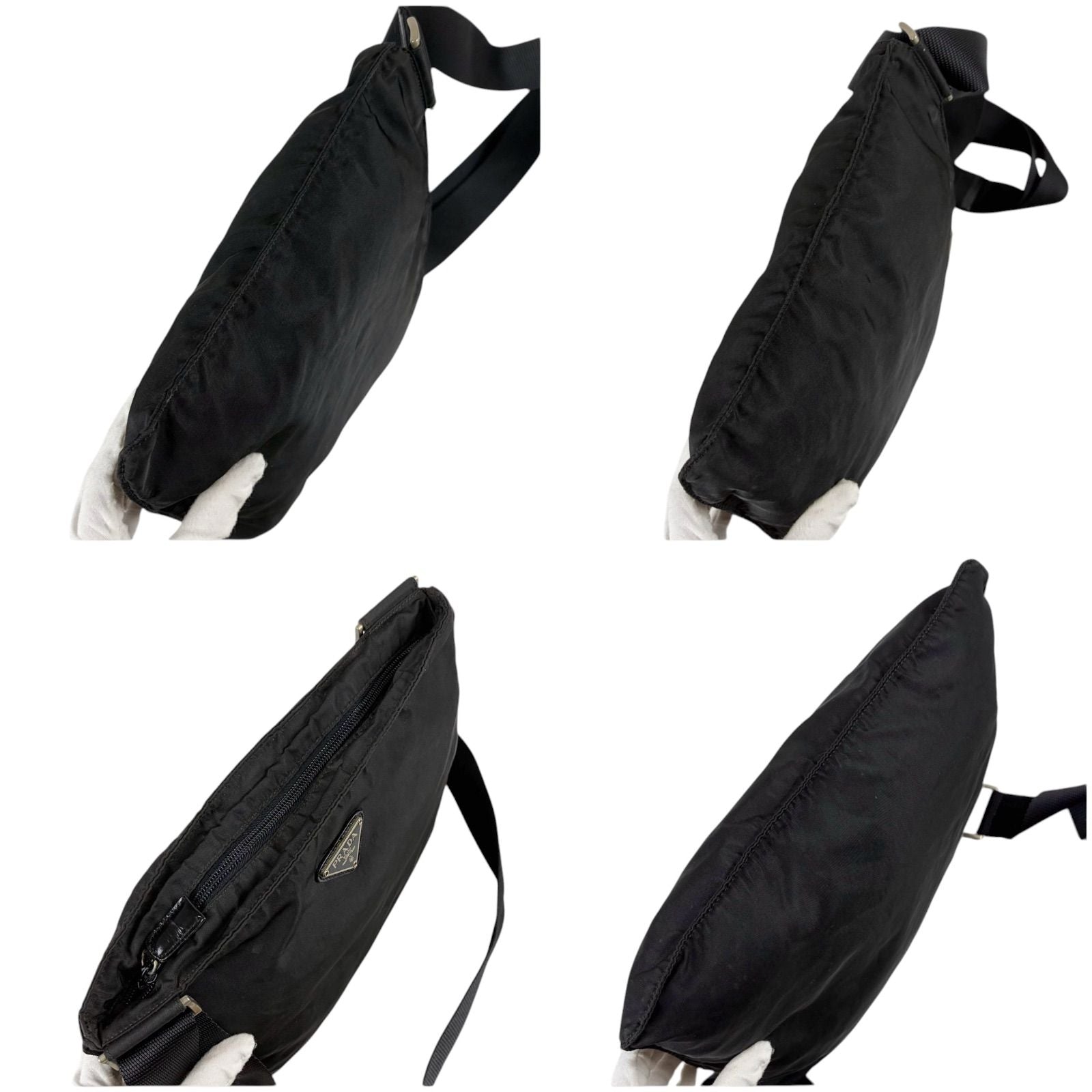 Prada Triangle Logo Cross Tessuto Nylon Black Crossbody — view 6