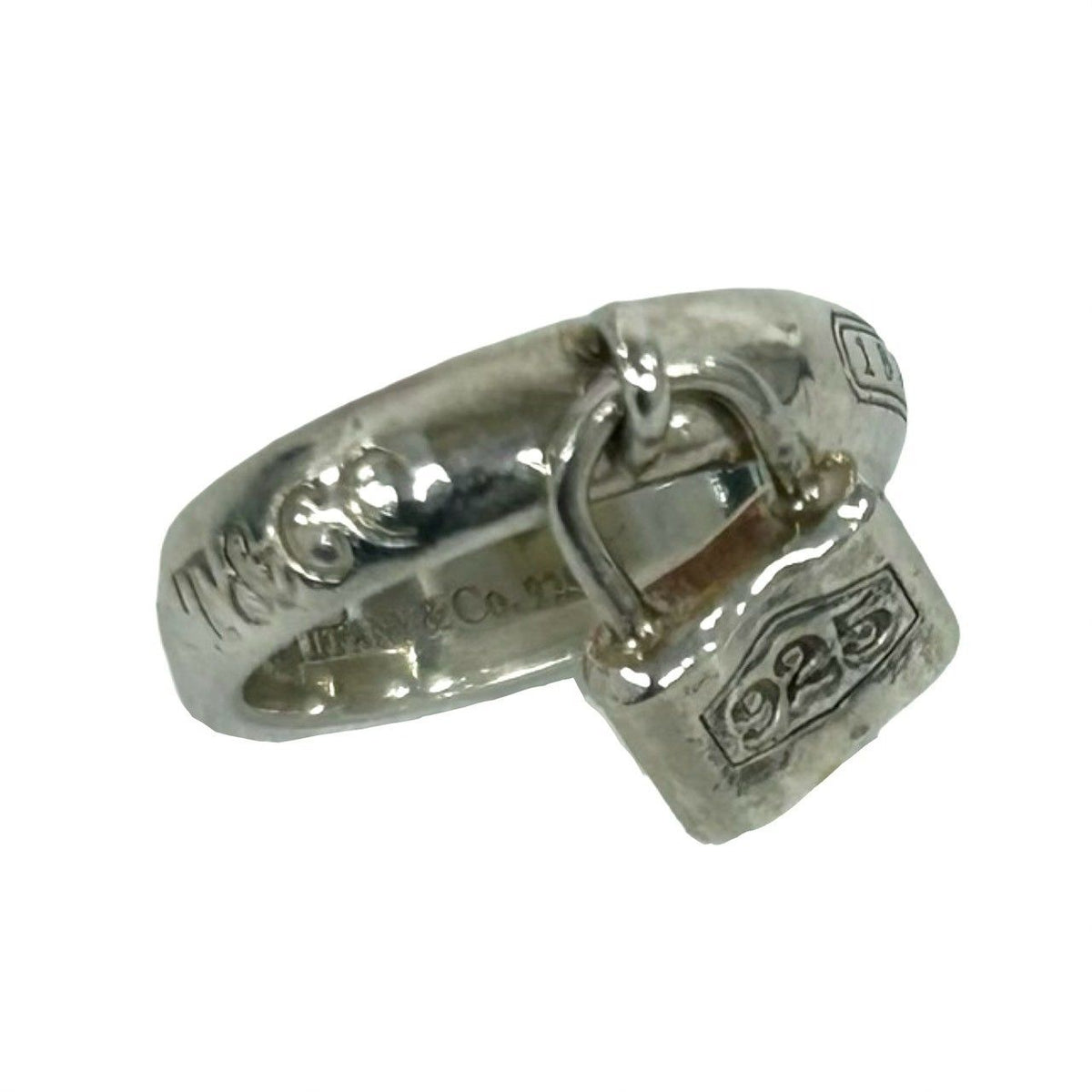Tiffany & Co 1837 Cadena Lock Ring 925 Sterling Silver 5 — view 4