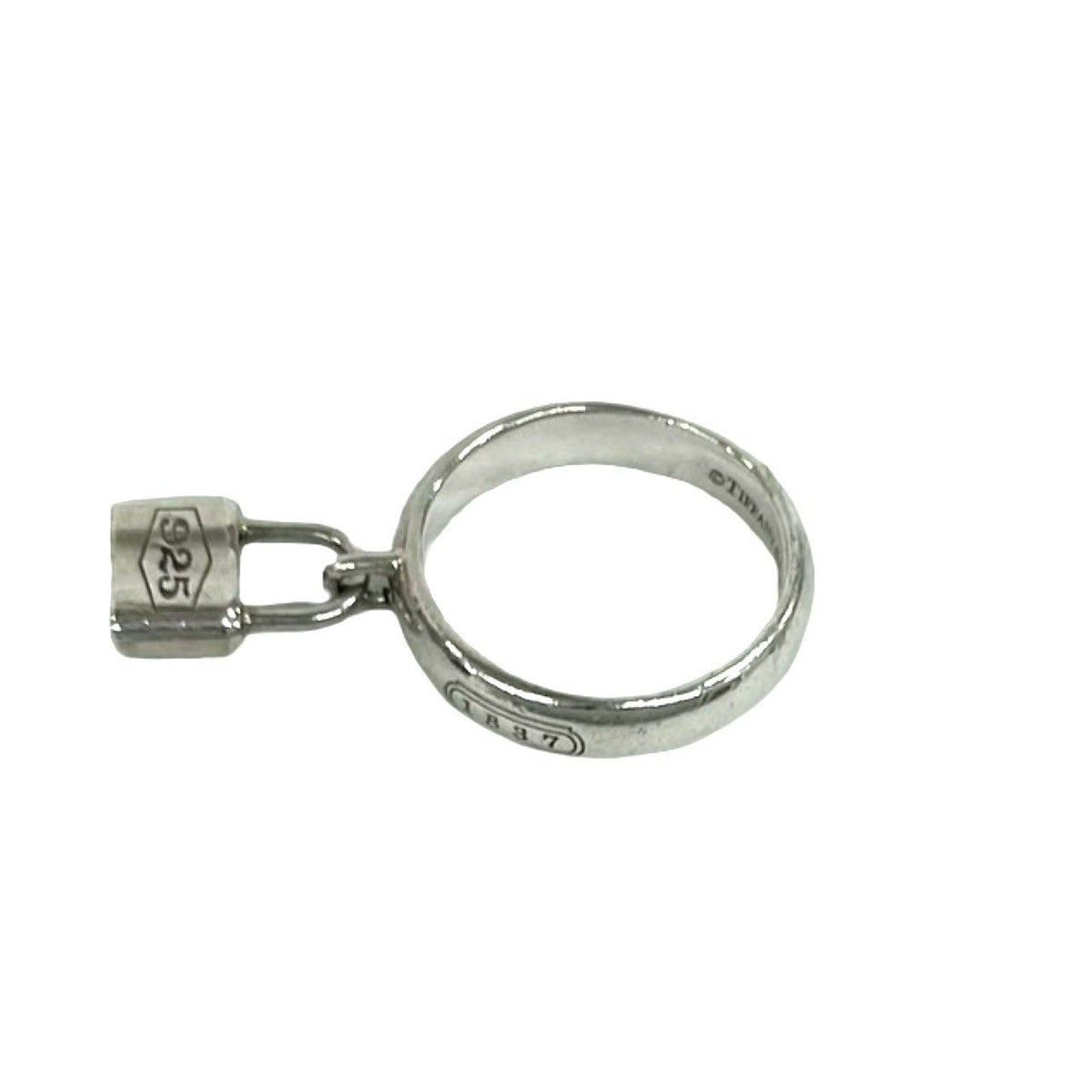 Tiffany & Co 1837 Cadena Lock Ring 925 Sterling Silver 5 — view 5