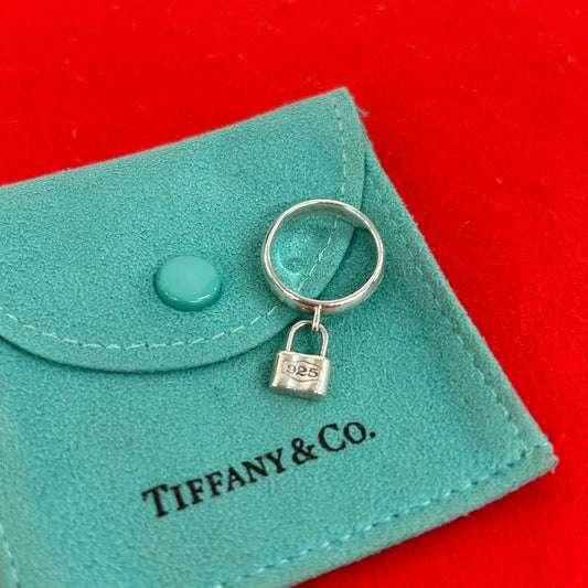 Tiffany & Co 1837 Cadena Lock Ring 925 Sterling Silver 5