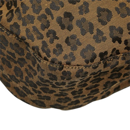Fendi Leopard Print Tote Shoulder Bag 308 078 Brown Red Canvas Leather — view 5