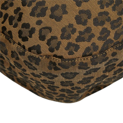 Fendi Leopard Print Tote Shoulder Bag 308 078 Brown Red Canvas Leather — view 6