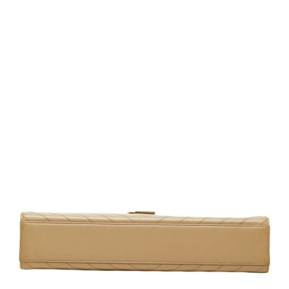 Saint Laurent Cassandra Envelope YSL Logo Chain Shoulder Bag Beige Gold Leather — view 3