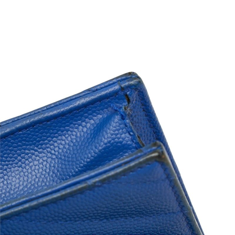 Saint Laurent Cassandra Envelope Chain Shoulder Bag Blue Leather — view 6