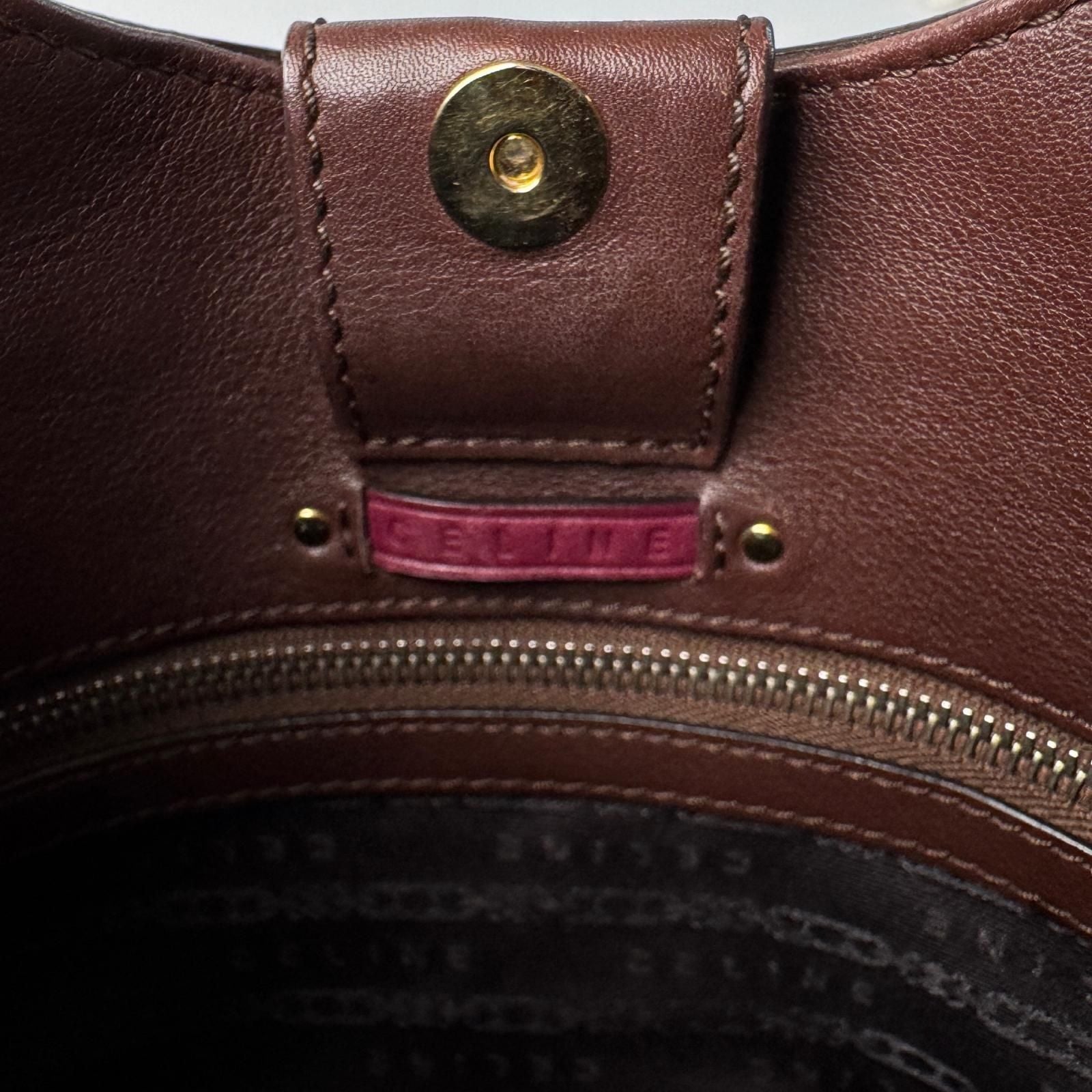 Celine Tweed Leather Handbag Triomphe Vintage — view 8