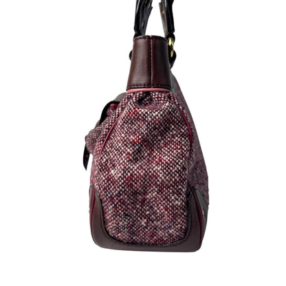 Celine Tweed Leather Handbag Triomphe Vintage — view 3