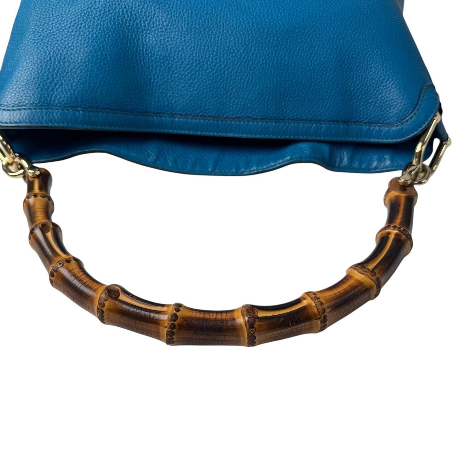 Gucci Bamboo Diana 2-Way Leather Shoulder Bag Blue — view 6