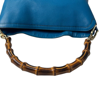 Gucci Bamboo Diana 2-Way Leather Shoulder Bag Blue — view 6