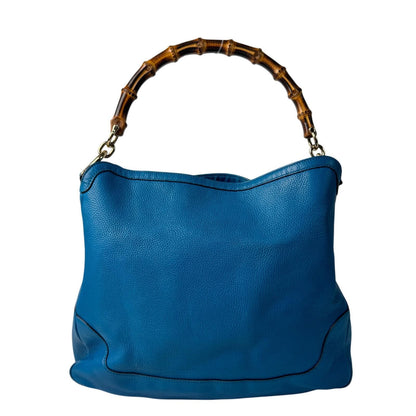 Gucci Bamboo Diana 2-Way Leather Shoulder Bag Blue — view 2