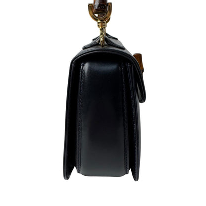 Gucci Vintage Bamboo 2-Way Mini Shoulder Bag Black Calfskin — view 5