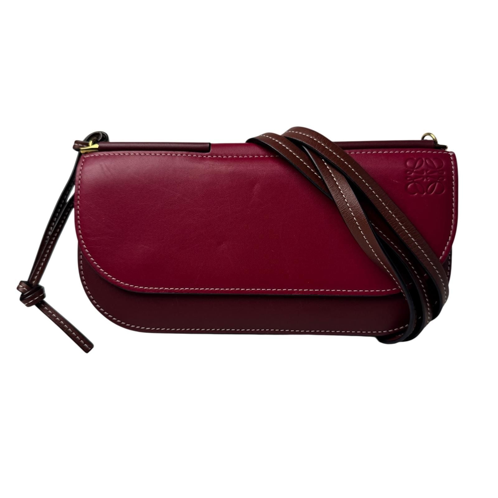 Loewe Gate Pochette Shoulder Bag Wallet Bordeaux Leather