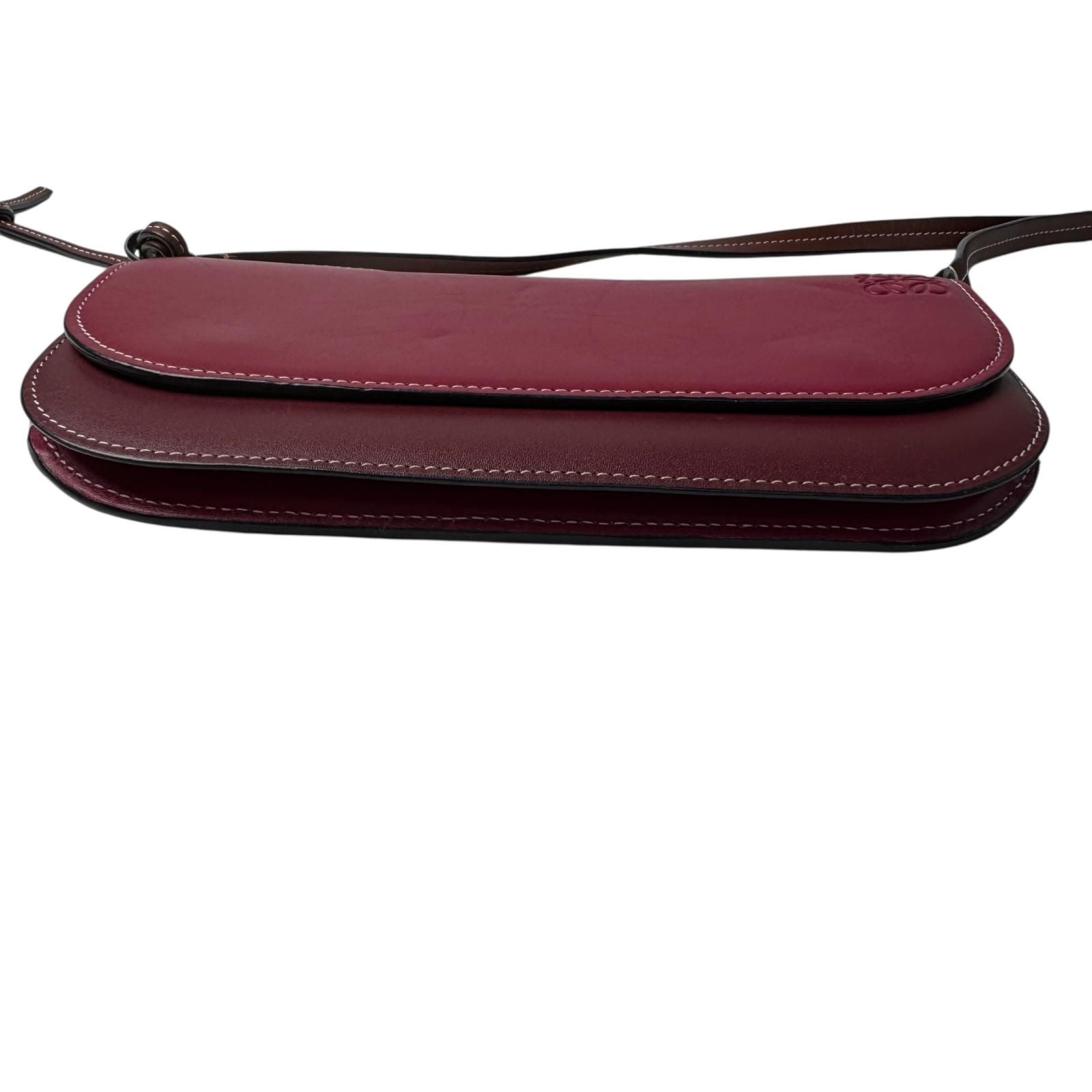 Loewe Gate Pochette Shoulder Bag Wallet Bordeaux Leather — view 6