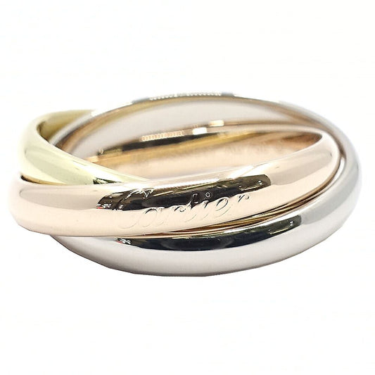 Cartier Ring Trinity 18K Yellow Gold WG PG Three Color 56 JP Card